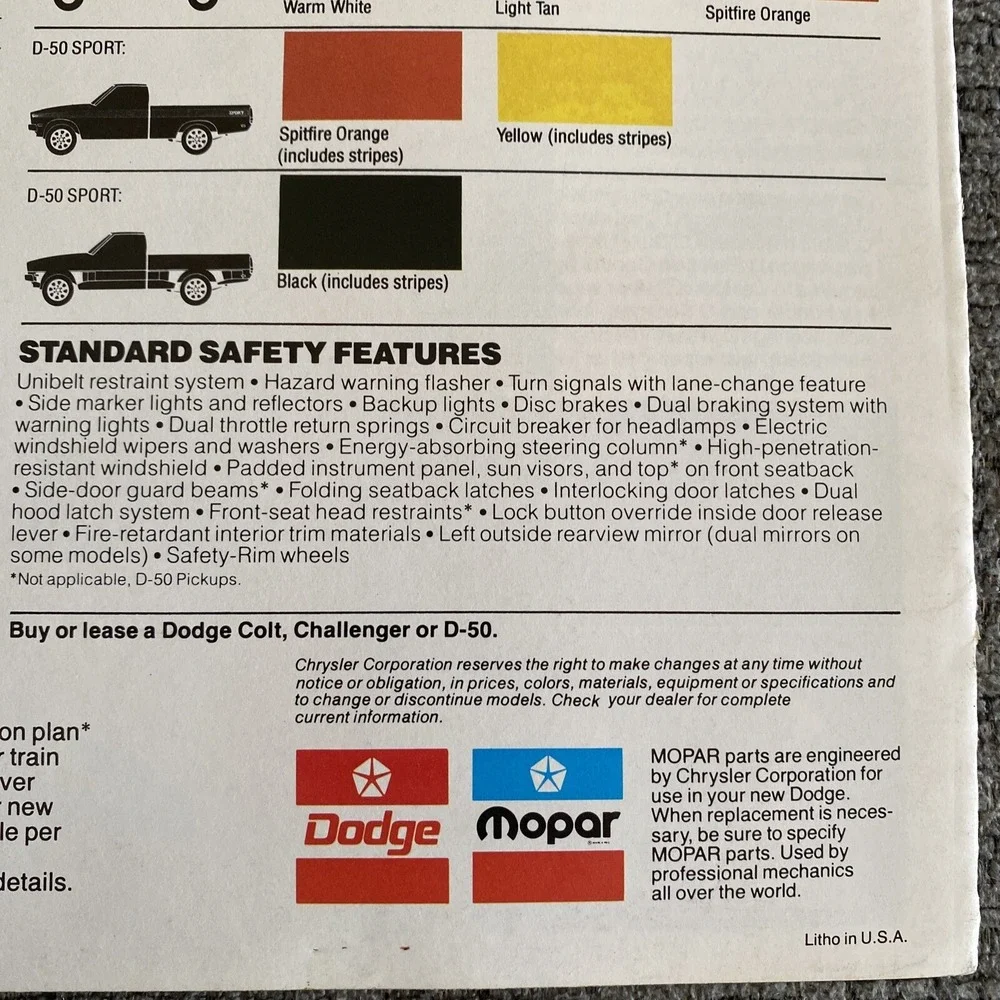 1980 Dodge Imports Sales Brochure Colt‎ Challenger D50 Sport Wagon 11-page
